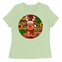Matcha Cute reindeer Christmas Ladies Tee - Jasminsmagicworld