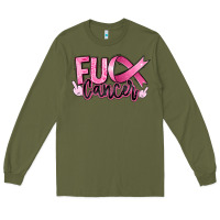 Army Green Fu*ck Cancer Long Sleeve Tee - RanaPortraitStore
