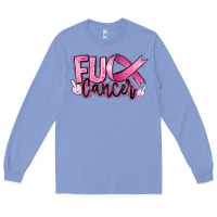 Colony Blue Fu*ck Cancer Long Sleeve Tee - RanaPortraitStore