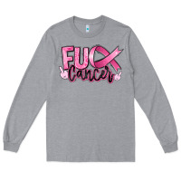 Heather Grey Fu*ck Cancer Long Sleeve Tee - RanaPortraitStore