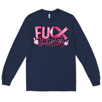 Navy Fu*ck Cancer Long Sleeve Tee - RanaPortraitStore