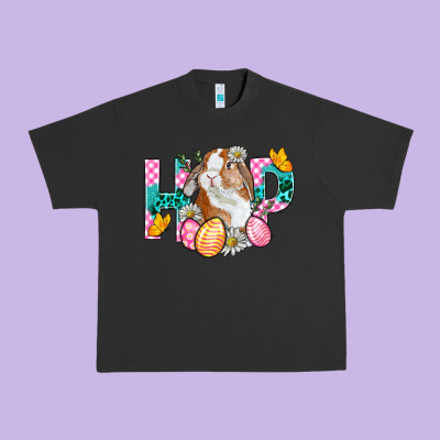 Hop Bunny Easter Urban Heavy Tee Designed By Bundleandbundleshop