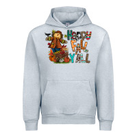 Heather Grey happy fall y all Urban Hoodie - CowhideDigitalArt