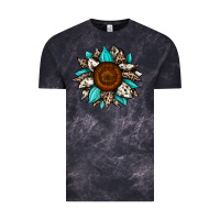 Cloud Black sunflower cowhide Vintage Tee - JahusDesignShop