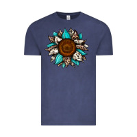 Vintage Denim sunflower cowhide Vintage Tee - JahusDesignShop