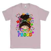Lilac LGBTQ+ Messy Bun With Colorful Stars Classic Tee - BundleAndBundleShop