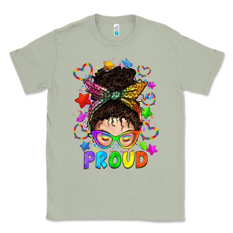 Lgbtq+ Messy Bun With Colorful Stars Classic Tee by BundleAndBundleShop | Teevron