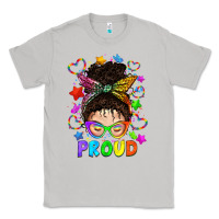 Moon Dust LGBTQ+ Messy Bun With Colorful Stars Classic Tee - BundleAndBundleShop