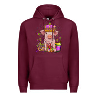 Burgundy mardi gras pig Premium Hoodie - OliviaCreatesArt