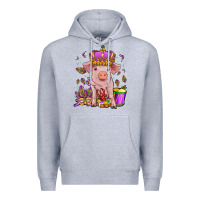 Heather Grey mardi gras pig Premium Hoodie - OliviaCreatesArt
