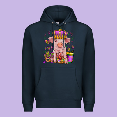 Mardi Gras Pig Premium Hoodie Designed By Oliviacreatesart