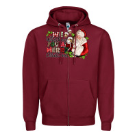 Burgundy we whiskey you a merry christmas Zipper Hoodie - CowGirlArtShop