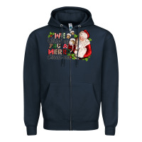 Navy we whiskey you a merry christmas Zipper Hoodie - CowGirlArtShop