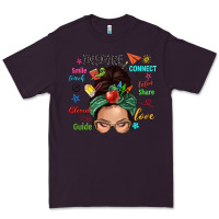 Plum Teacher messy bun caucasian Premium Tee - NancyCooperArtShop