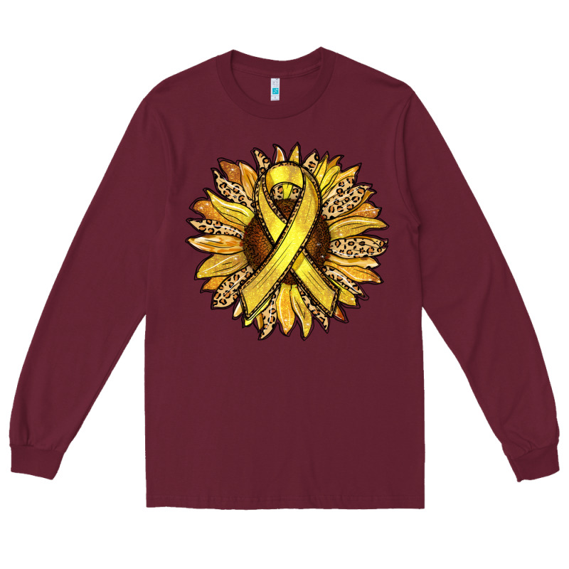 Child Cancer Awareness Sunflower Long Sleeve Tee by RanaPortraitStore | Teevron