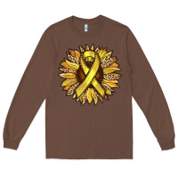 Chestnut Child Cancer Awareness Sunflower Long Sleeve Tee - RanaPortraitStore