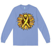 Colony Blue Child Cancer Awareness Sunflower Long Sleeve Tee - RanaPortraitStore