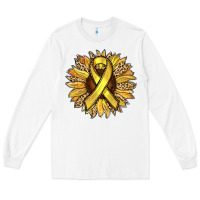 White Child Cancer Awareness Sunflower Long Sleeve Tee - RanaPortraitStore