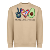 Mushroom PEACE LOVE AVOCADOS Heavyweight Sweatshirt - Bettercallsaul
