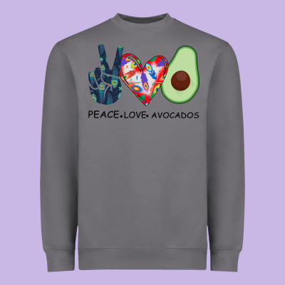 Peace Love Avocados Heavyweight Sweatshirt Designed By Bettercallsaul