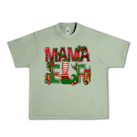 Oil Green Christmas Mama Elf Urban Heavy Tee - BundleAndBundleShop