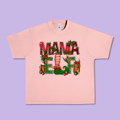 Christmas Mama Elf Urban Heavy Tee Designed By Bundleandbundleshop