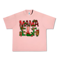 Salmon Christmas Mama Elf Urban Heavy Tee - BundleAndBundleShop