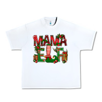 White Christmas Mama Elf Urban Heavy Tee - BundleAndBundleShop