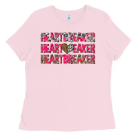 Bubblegum Pink heartbreaker with leopard and cowhide Ladies Tee - NancyCooperArtShop