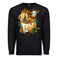 Black Simmental Cow Bobba Cup Premium Sweatshirt - FaDigitalArtStudio