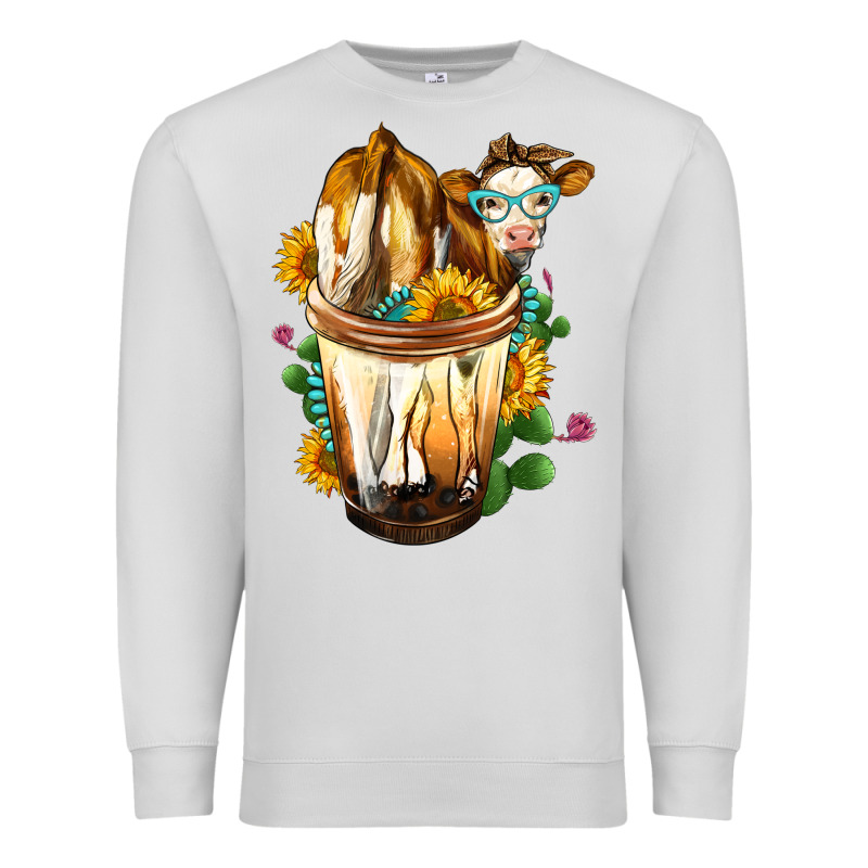 Simmental Cow Bobba Cup Premium Sweatshirt by FaDigitalArtStudio | Teevron