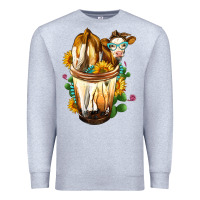 Heather Grey Simmental Cow Bobba Cup Premium Sweatshirt - FaDigitalArtStudio