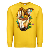 Lemon Simmental Cow Bobba Cup Premium Sweatshirt - FaDigitalArtStudio
