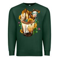 Sports Green Simmental Cow Bobba Cup Premium Sweatshirt - FaDigitalArtStudio