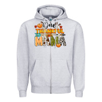Heather Grey one thankful mama Zipper Hoodie - CowGirlArtShop