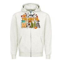 Oatmeal Heather one thankful mama Zipper Hoodie - CowGirlArtShop