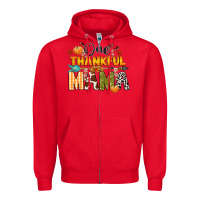 Red one thankful mama Zipper Hoodie - CowGirlArtShop