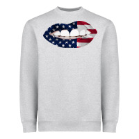 Lips American Flag Heavyweight Sweatshirt | Teevron
