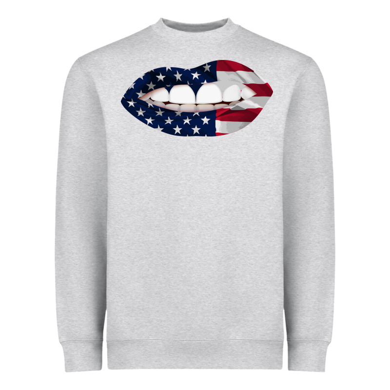 Lips American Flag Heavyweight Sweatshirt by Bettercallsaul | Teevron