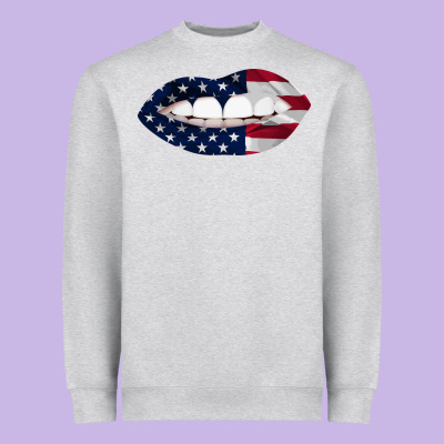 Lips American Flag Heavyweight Sweatshirt Designed By Bettercallsaul