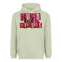 Matcha Hugs and kisses Valentine's Day Heavyweight Hoodie - FaDigitalArtStudio