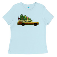 Baby Blue christmas vacation car Ladies Tee - Jasminsmagicworld