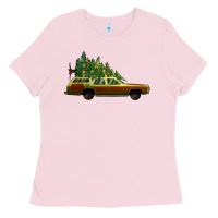 Bubblegum Pink christmas vacation car Ladies Tee - Jasminsmagicworld