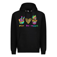 Black peace love summer Premium Hoodie - JahusDesignShop