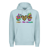 Blue Mist peace love summer Premium Hoodie - JahusDesignShop
