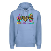 Colony Blue peace love summer Premium Hoodie - JahusDesignShop