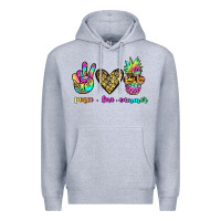 Heather Grey peace love summer Premium Hoodie - JahusDesignShop