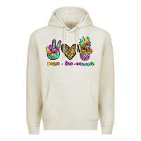 Oatmeal Heather peace love summer Premium Hoodie - JahusDesignShop