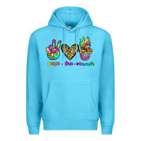Ocean Blue peace love summer Premium Hoodie - JahusDesignShop