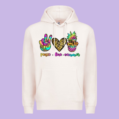 Peace Love Summer Premium Hoodie Designed By Jahusdesignshop